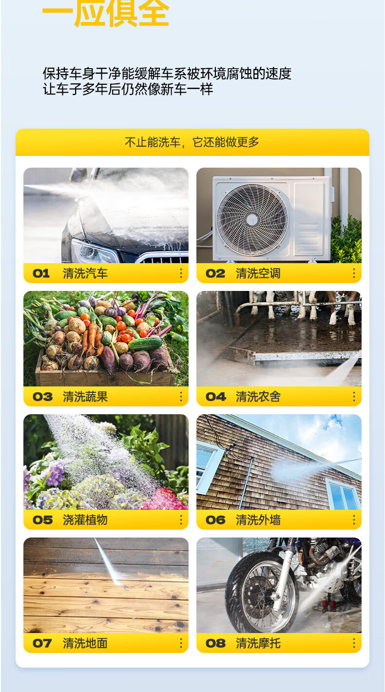 Cordless high-pressure car washer, portable electric car washing gun