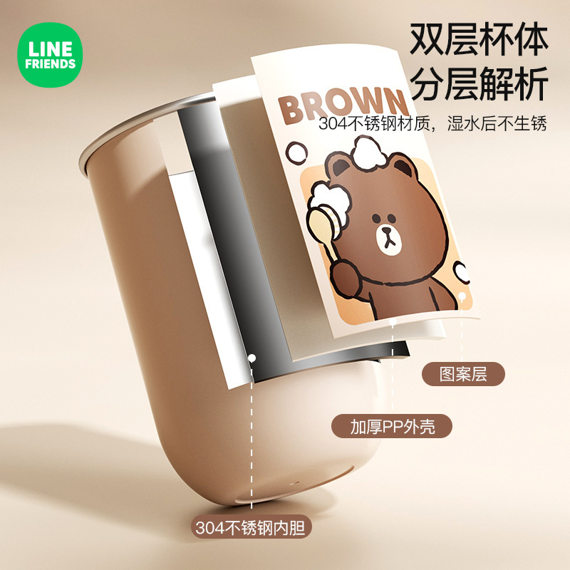 家用洗漱杯磁吸儿童刷牙杯卡通创意牙杯亲子情侣不锈钢漱口杯批发|undefined