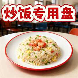 10个装密胺炒饭盘子饭店快餐炒面炒粉专用盘圆盘商用饭厅凉菜碟子