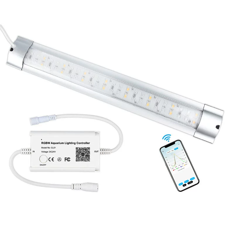 Водонепроницаемое энергосберегающее LED-освещение для аквариума, многоцветное, управление со смартфона