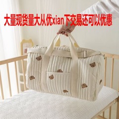 ins韓国の新しい大容量軽量収納母子ポータブル刺繍クロスボディボストンバッグ