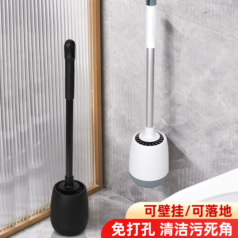 Cepillo de inodoro sin esquina muerta tipo pared casero sin perforación tipo pared cepillo de inodoro supermercado al por mayor cepillo de inodoro de silicona