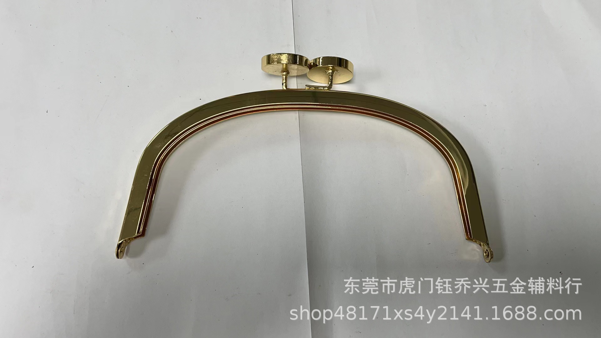 现货特批185*87mm箱包手袋用圆盖头铁铰 钱袋夹 浅金 口金