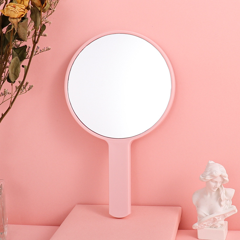 Espejo de Mano Redondo para Maquillaje Portátil con Mango de Plástico image 9
