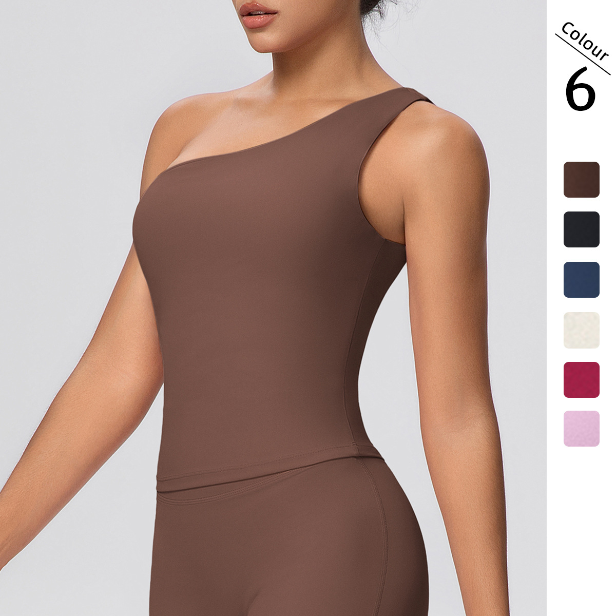 Nuevo cross-border doble abrasión desnudo sensación de color sólido apertado elástico ropa interior deportiva para correr ropa de yoga camisa para mujeres