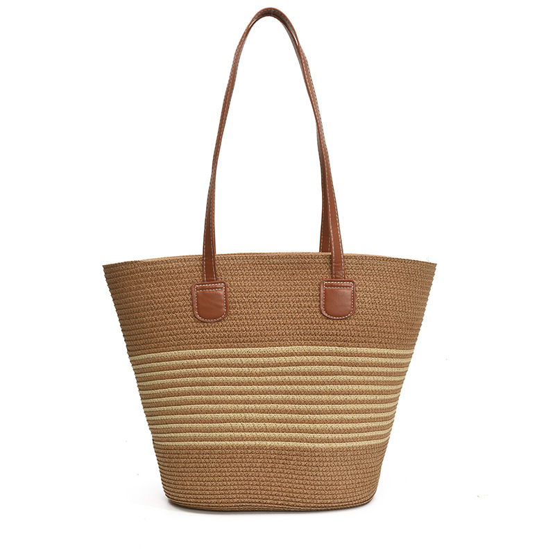 Bolso tejido de paja de vacaciones junto al mar popular de verano para mujer 2025 nuevo bolso de playa tejido bolso de hombro de gran capacidad Bolso Tote
