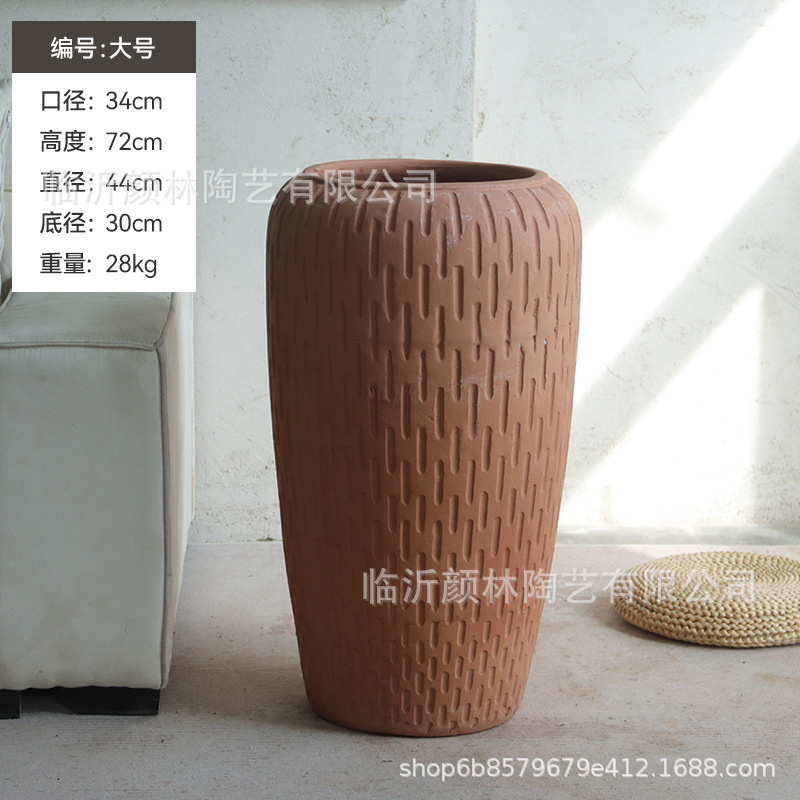 Arte de cerámica roja maceta de cerámica gruesa estilo americano retrógrado cerámica roja estilo europeo jardín paisaje plantación combinación de maceta transpirable