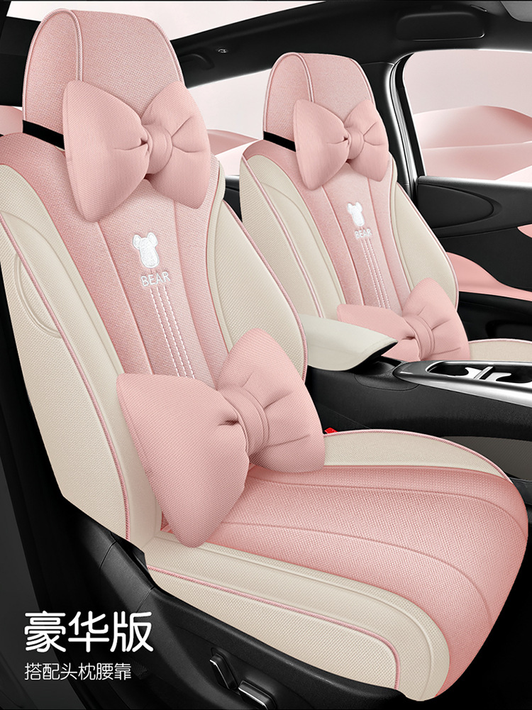 BYD Dolphin Smart Driving Edition EV Seat Cover - Special Full-Coverage Car Cushion, All-Season Seat Cover in Cotton and Linen Fabric