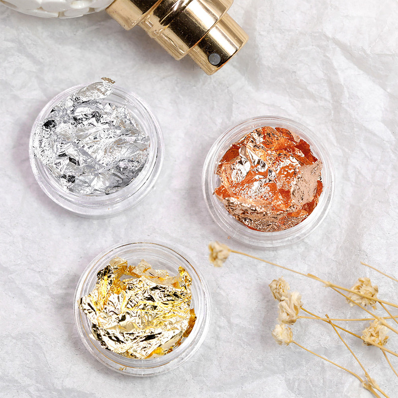 Color tin foil gold and silver nail jewelry fragments stickers nail stickers nail gold foil paper manufacturers wholesale