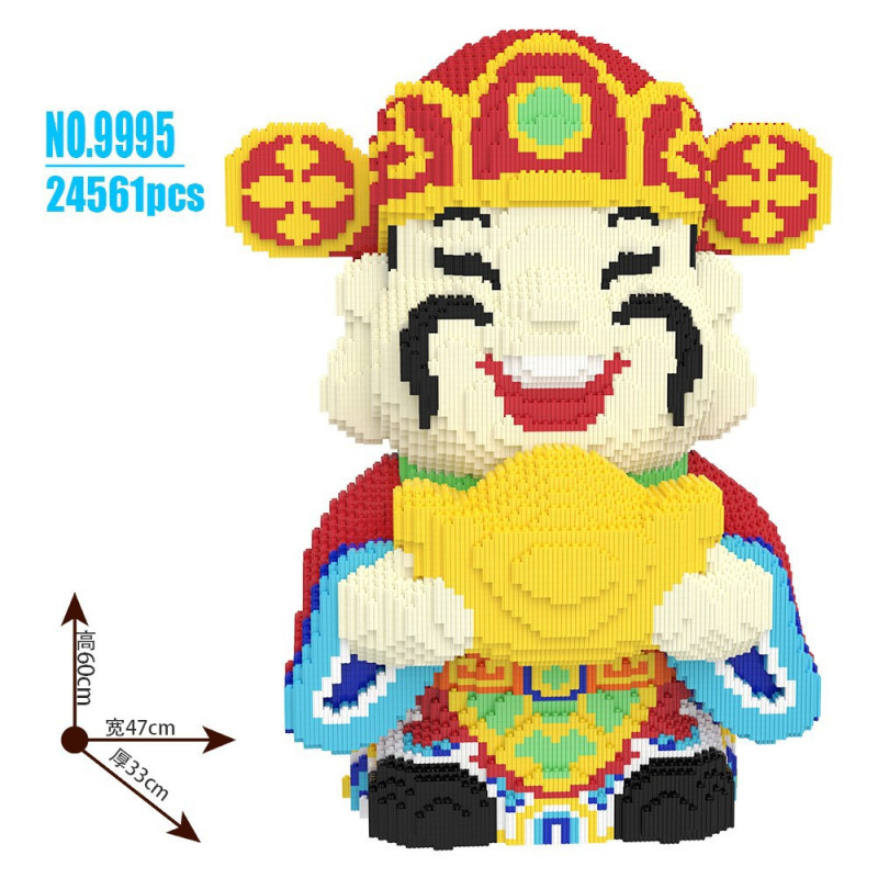 财神爷立体拼图品牌IP积木玩具益智儿童玩具拼装积木财神模型摆件|undefined