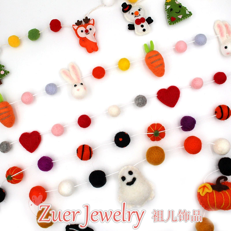 Кросс-бордер популярная фетровая бусина нить финализированные изделия хэллоуинские украшения подвески рождественские елочные украшения подвесные праздничные принадлежности на месте