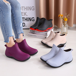 [Single Cloth] Rain Boots Women's Japanese Fashion Outer Wear All-match Women's Rain Boots Short Non-slip Water Boots Waterproof Rubber Shoes