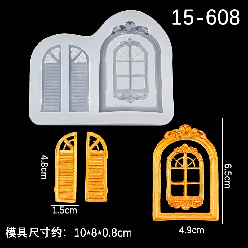 Marco de puerta de estilo europeo en relieve, borde de ventana, forma decorativa, molde de silicona, molde de pastel Pace para hornear fondant seco
