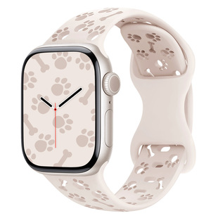 Dog Paw Print Bone Hollow Silicone for Apple iwatch10 Generation Silicone Strap Apple Watchs in stock
