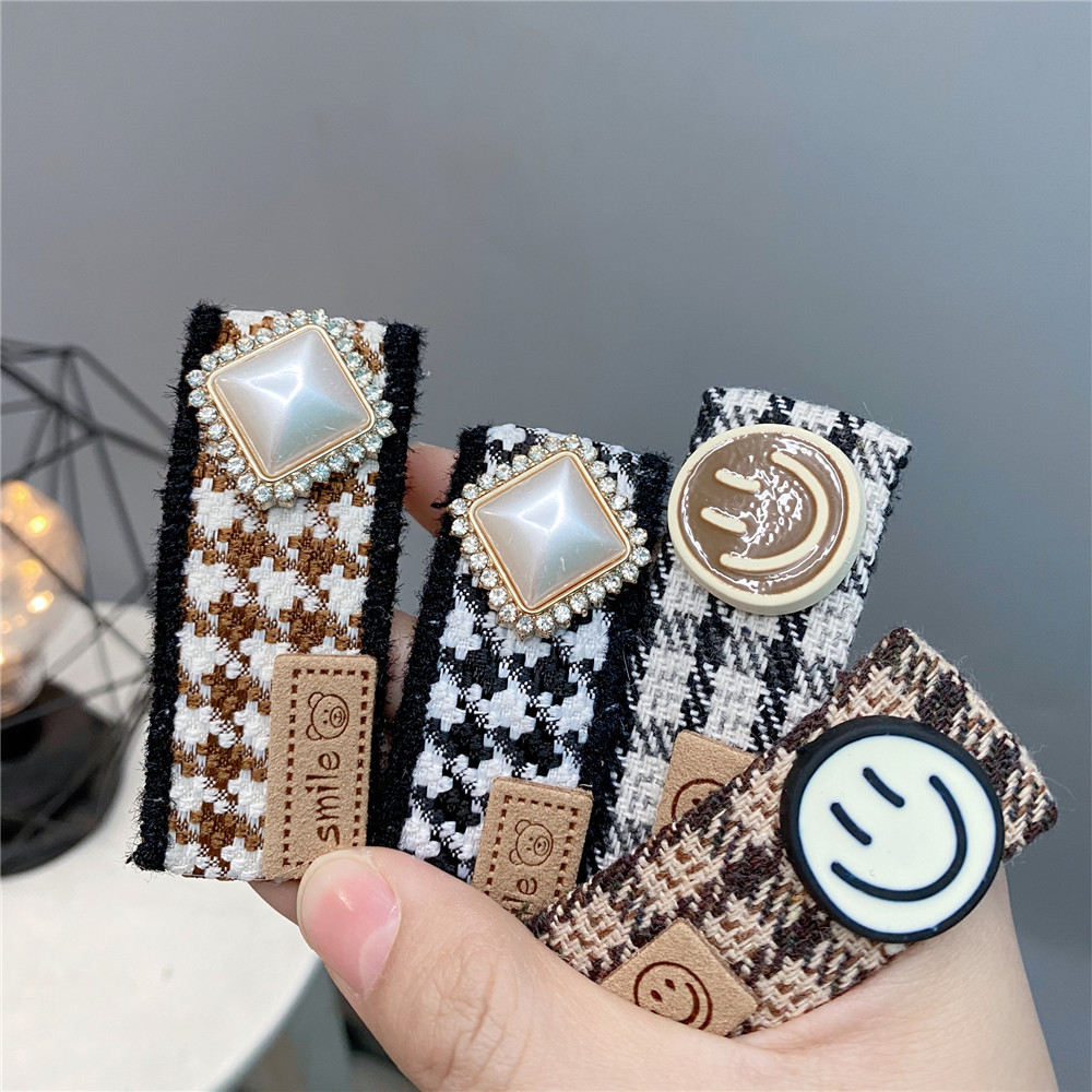 Houndstooth College Style Bb Clip Korean Style Hair Accessories Pearl Hairpin display picture 3