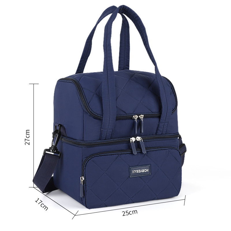 Bolsa de almuerzo transfronteriza de Amazon, bolsa de almuerzo de doble capa, bolsa de aislamiento térmico multifuncional, bolsa de almuerzo portátil para trabajar