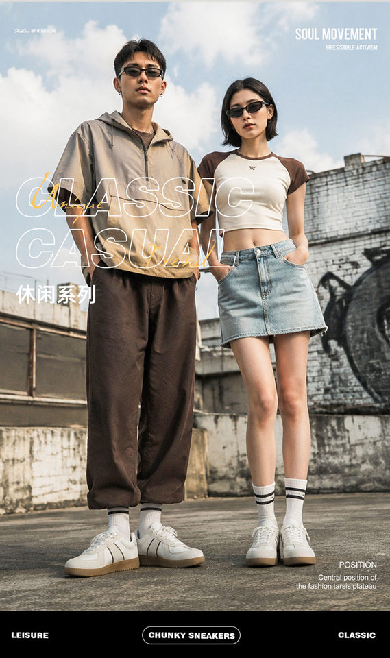 Giày sneaker da lì phối lưới form rộng mũi tròn, đế cao 3–5 cm, dây buộc, unisex — Trắng đen, Xám trắng, đen chi tiết 5