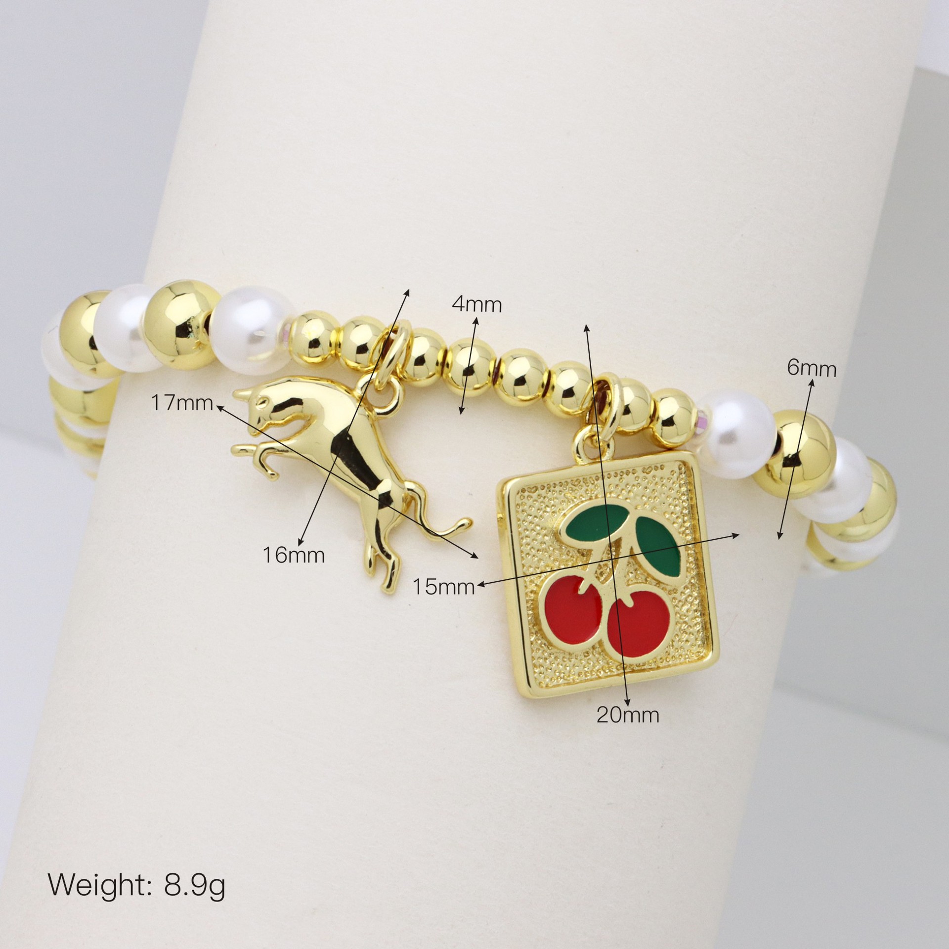 Holiday, Daily Occasion Copper Material Wholesale Jewelry Vintage Style Classic Style Cherry Heart Shape Copper Plating Bracelets