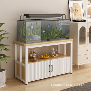 Fish Tank Cabinet Base Cabinet Metal Home Living Room Fish Tank Rack with Cabinet Load-Bearing Storage Rack Aquarium Fish Tank Base Cabinet