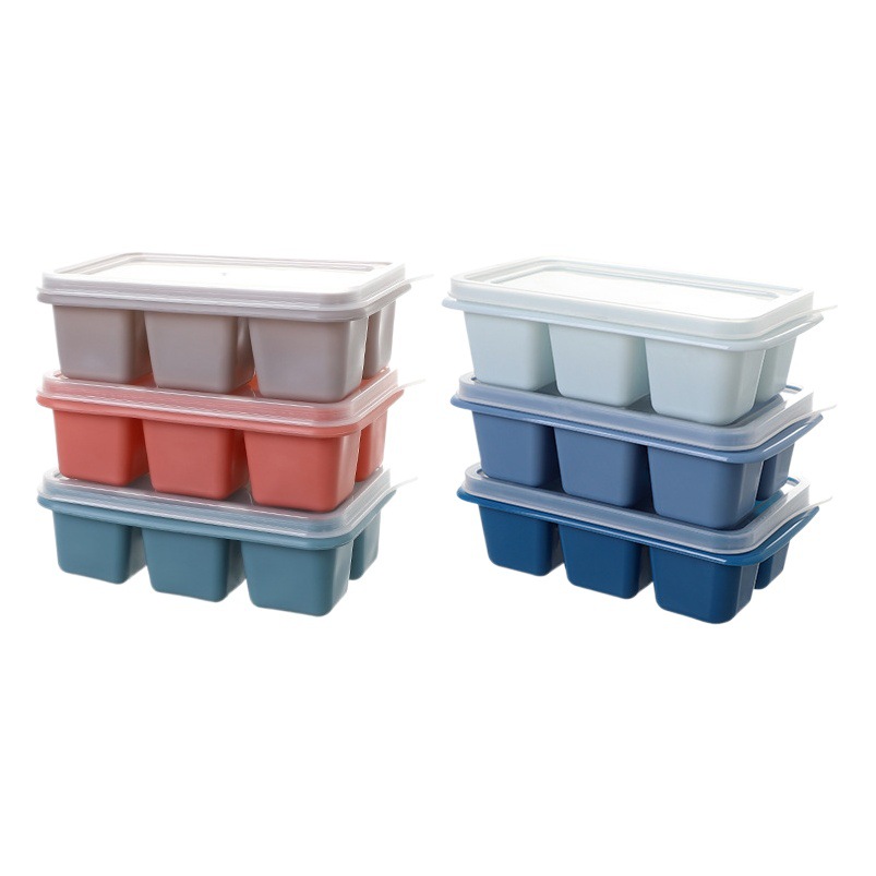 Ice cube making mold household silicone ice cube with lid refrigerator ice cube box subnet red small ice cube box wholesale
