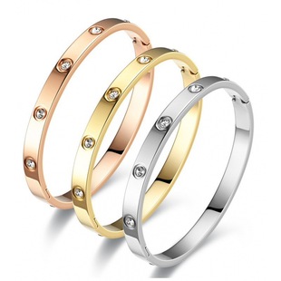 Korean version of the best selling full diamond fashion simple temperament card home bracelet net red with goods explosions open bracelet source factory
