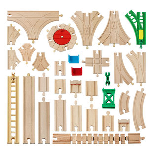 Wooden track wooden track accessories magnetic small train building blocks assembled bridge children's toys compatible with various brands
