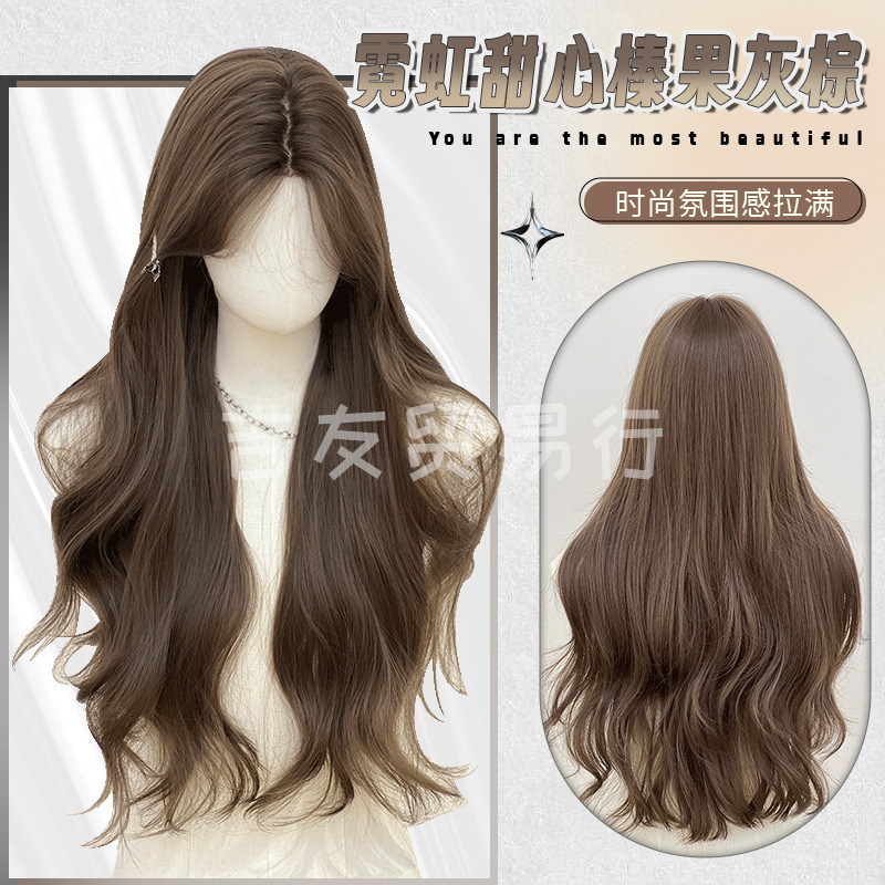 Jiyou Trade Bank Wig Small Forehead Lace Popular with Goods List Flat Replacement Full Headgear Female Daily Long Hair Curly Hair Jiyou Trade Bank Wig Small Forehead Lace Popular with Goods List Flat Replacement Full Headgear Female Daily Long Hair Curly Hair