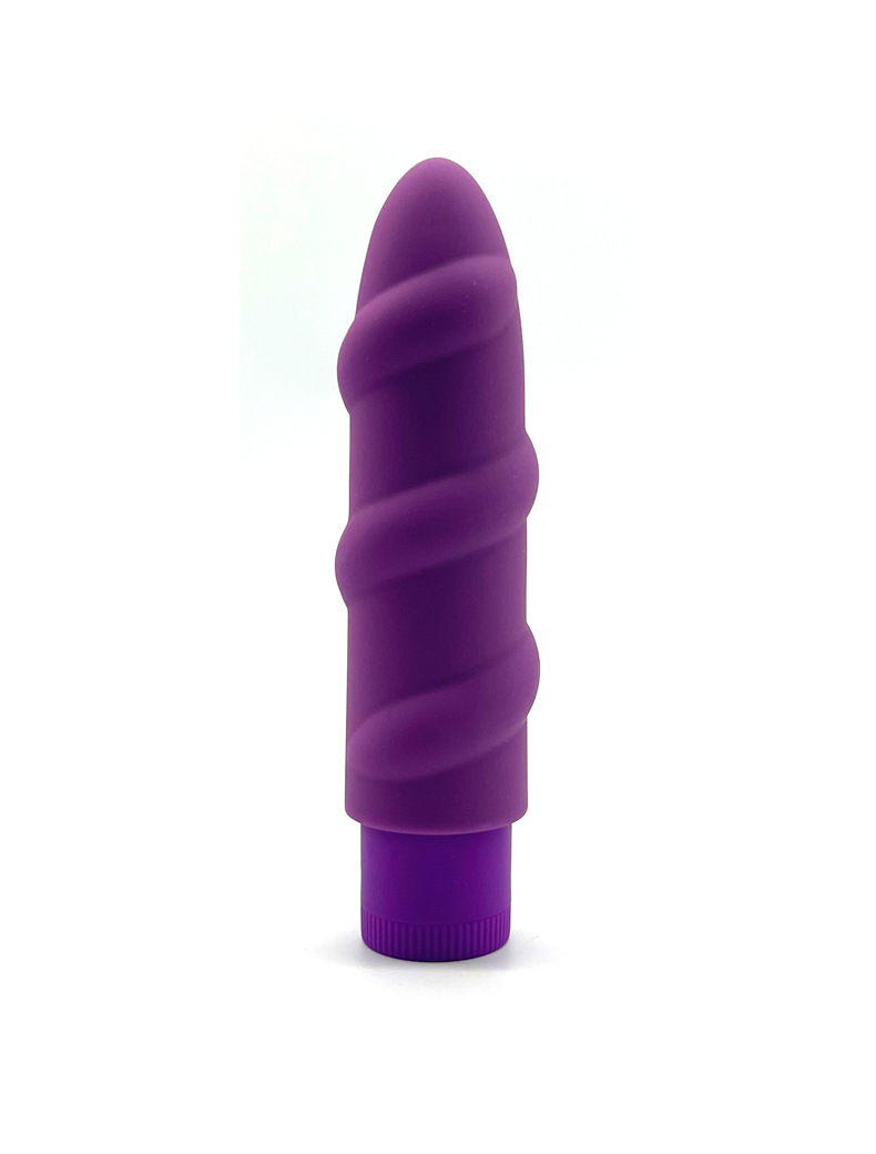 Silent Rechargeable Vibration Wand for Women, Purple Silicone Massage Stick — detail image 3