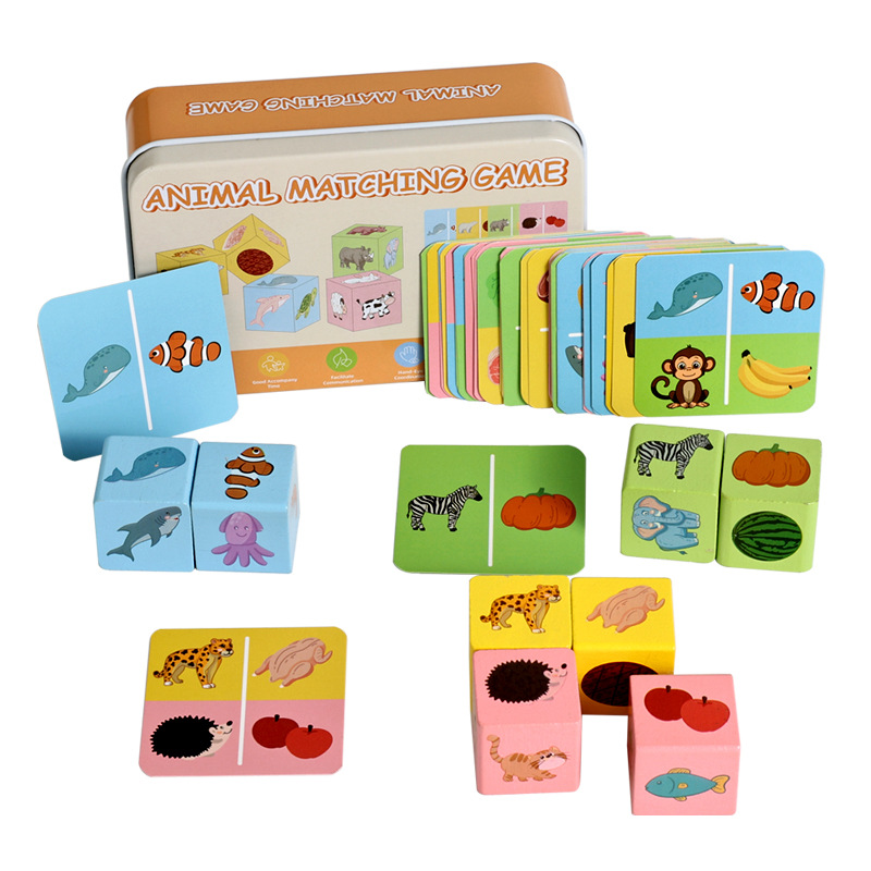 Educación temprana rompecabezas sombras emparejadas patrones de bloque emparejados juegos de frutas animales ejercicio cognitivo juguetes de acción fina image 6