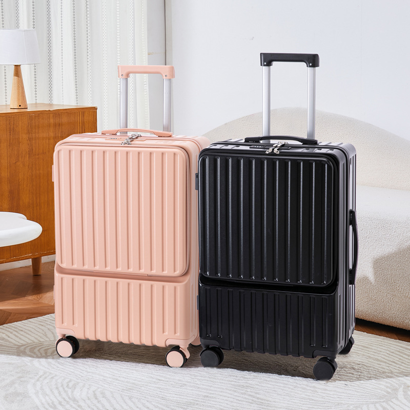 20 pulgadas multifuncional frente abierto maleta para estudiantes nuevas maletas de tracción duraderas ruedas universales