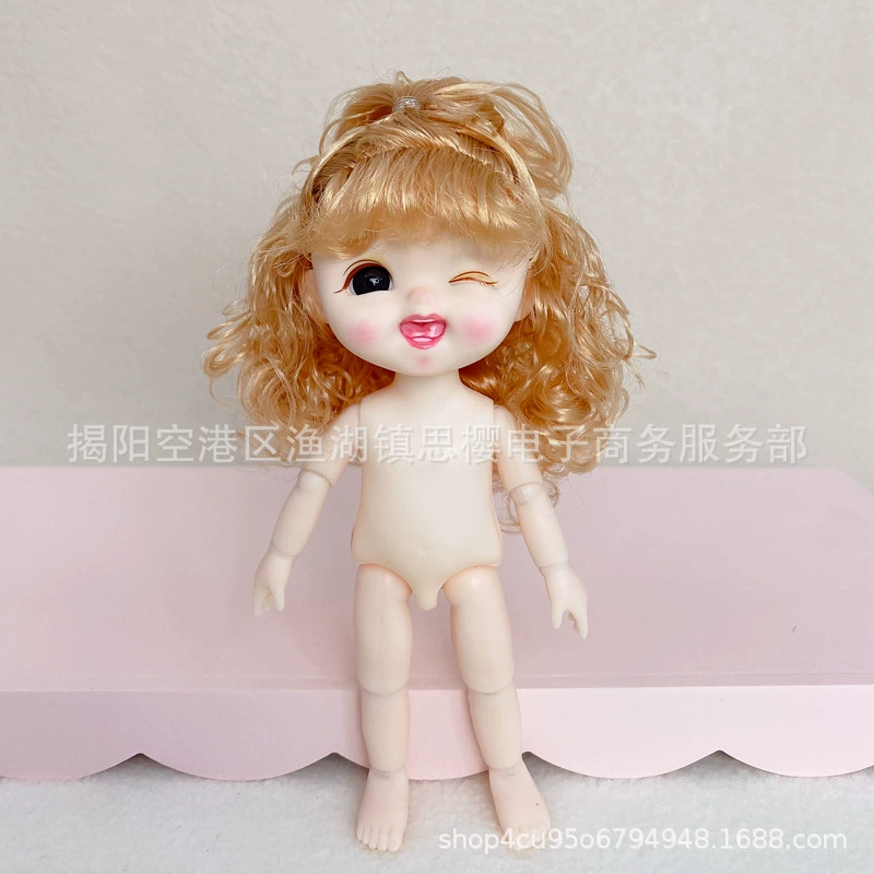 16–17 см кукла-голова Naked Doll, OB11, замена тела 8-точечный BJD, девочка с 13 суставами, смена макияжа