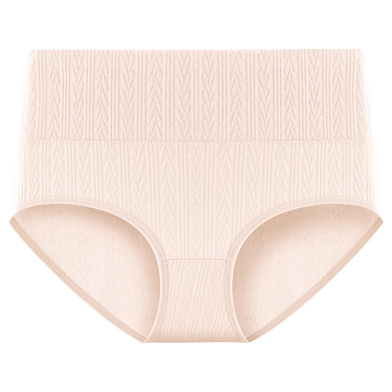 Algodón de cintura alta jacquard de algodón de gran tamaño seda de algodón puro entrepierna antibacteriano abdomen de algodón puro ropa interior de algodón de cintura alta refrescante
