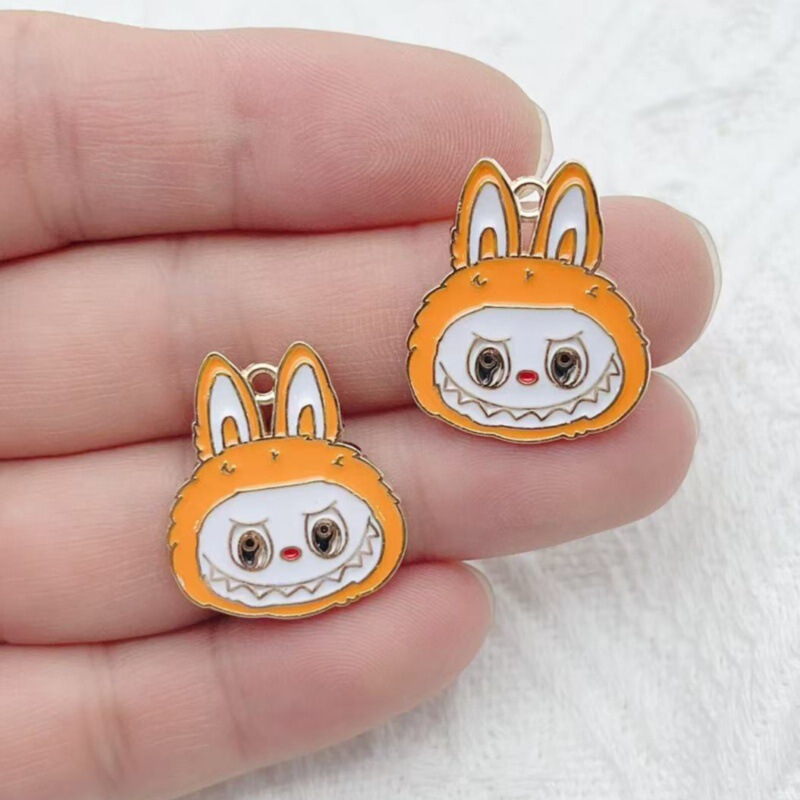 クリエイティブファッション漫画ラブブビッグヘッドアクセサリー DIY イヤリング携帯電話チェーンバッグペンダント材料卸売|undefined