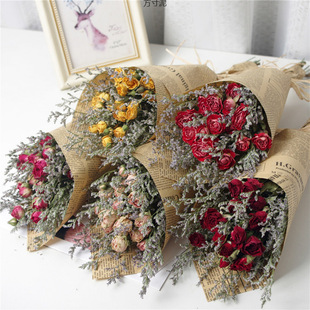 Dried Flower Bouquet Rose Daisy Valentine's Day Teacher's Day Real Flowers for Gifts Ins Home Furnishings Decoration Supply Chain