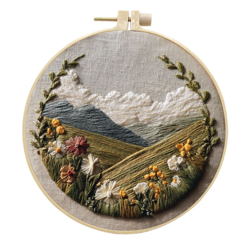 オリジナル-越境新商品 刺繍DIY 風景 手芸布素材キット クリエイティブ手芸針仕事 英語|undefined
