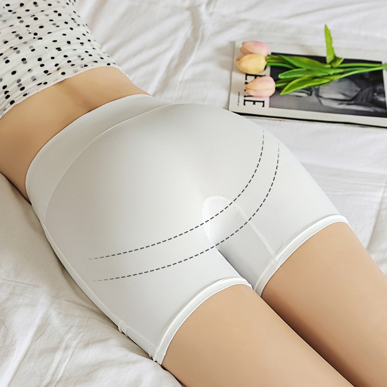 Women's double-layer high-waisted safety pants with crotch cover, large size anti-exposure women's summer thin outer leggings