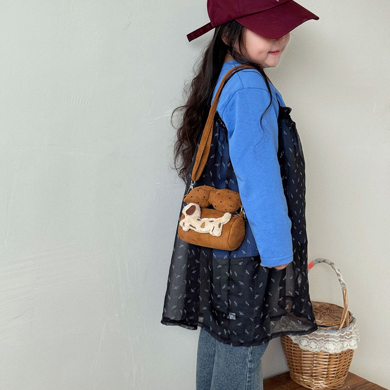 Cartoon peluche cachorro niñas y niños bolsos de hombro mini lindos bebés bolsos de mano de arco otoño invierno bolsos de niños