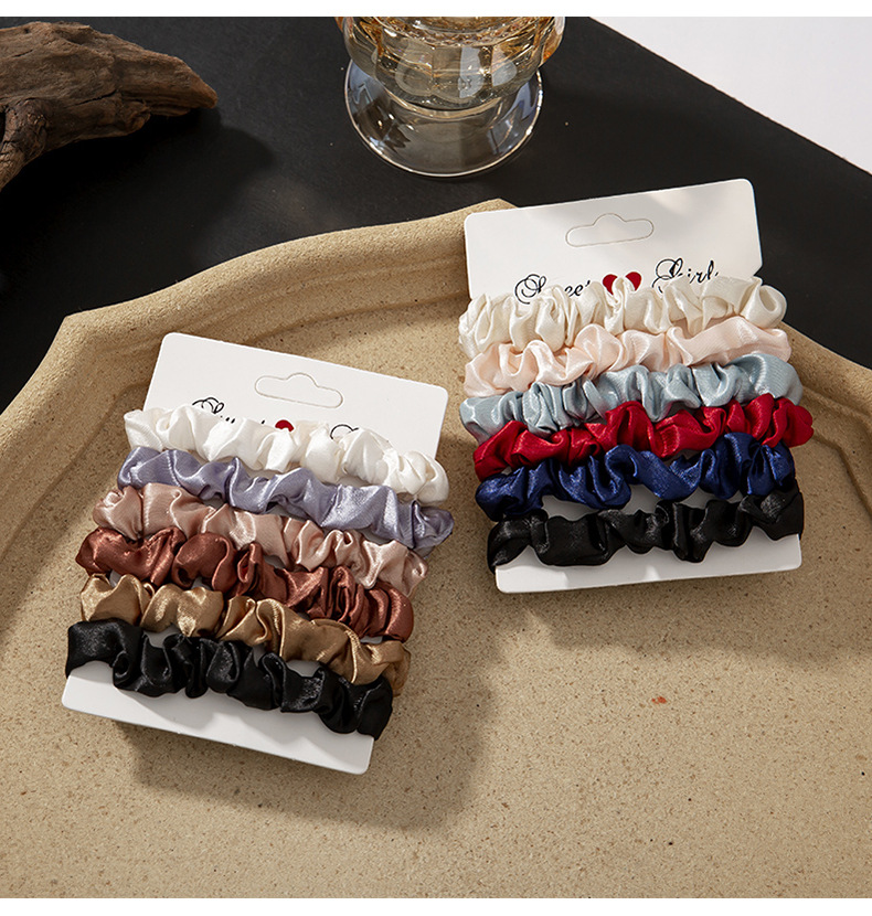 Simple Style Solid Color Cloth Pleated Hair Tie 1 Set display picture 2