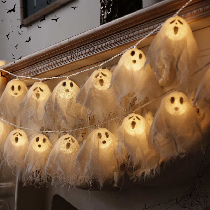 Halloween decorations pumpkin ghost string lights decoration props bar shop pendants hanging ornaments atmosphere scene arrangement