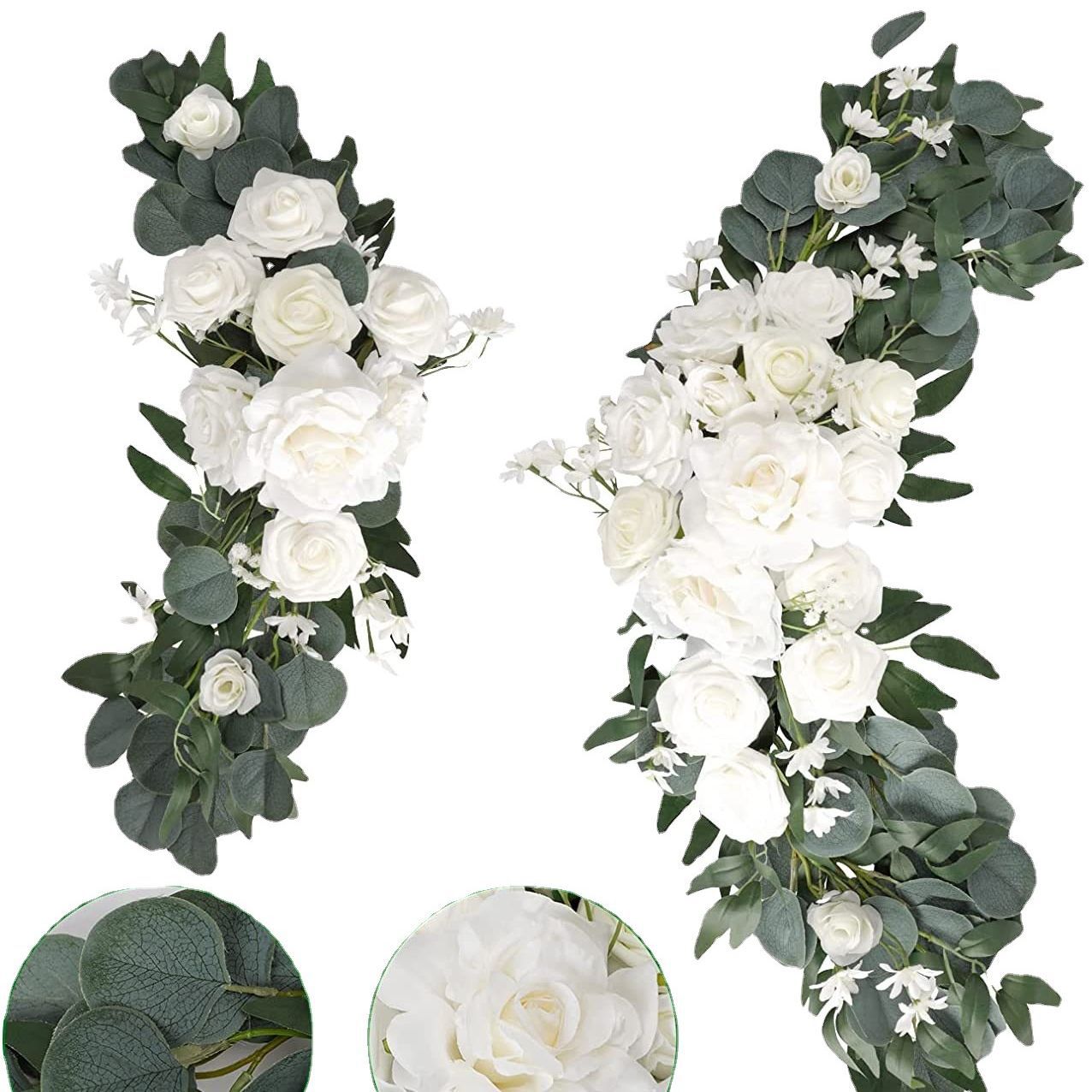 Arco de Flores Artificiales para Boda, Arreglo Floral, Decoración de Área de Bienvenida, Diseño Exterior, Flores Artificiales al por Mayor, Plantas Verdes, Diseño de Boda