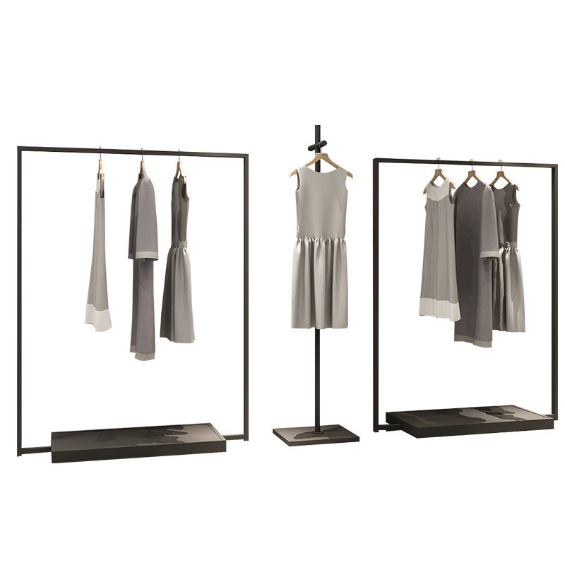 Clothing store display rack hanging rack floor men's and women's clothing shop clothing shelf clothes display shelf simple clothing rack