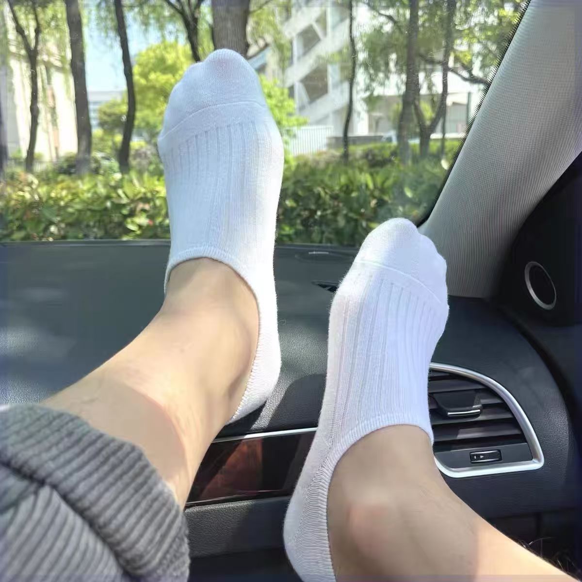 Zhuangyan negro blanco gris silicona antideslizante invisibles calcetines respirables poco profundos antiolor absorción de sudor calcetines al por mayor para hombres