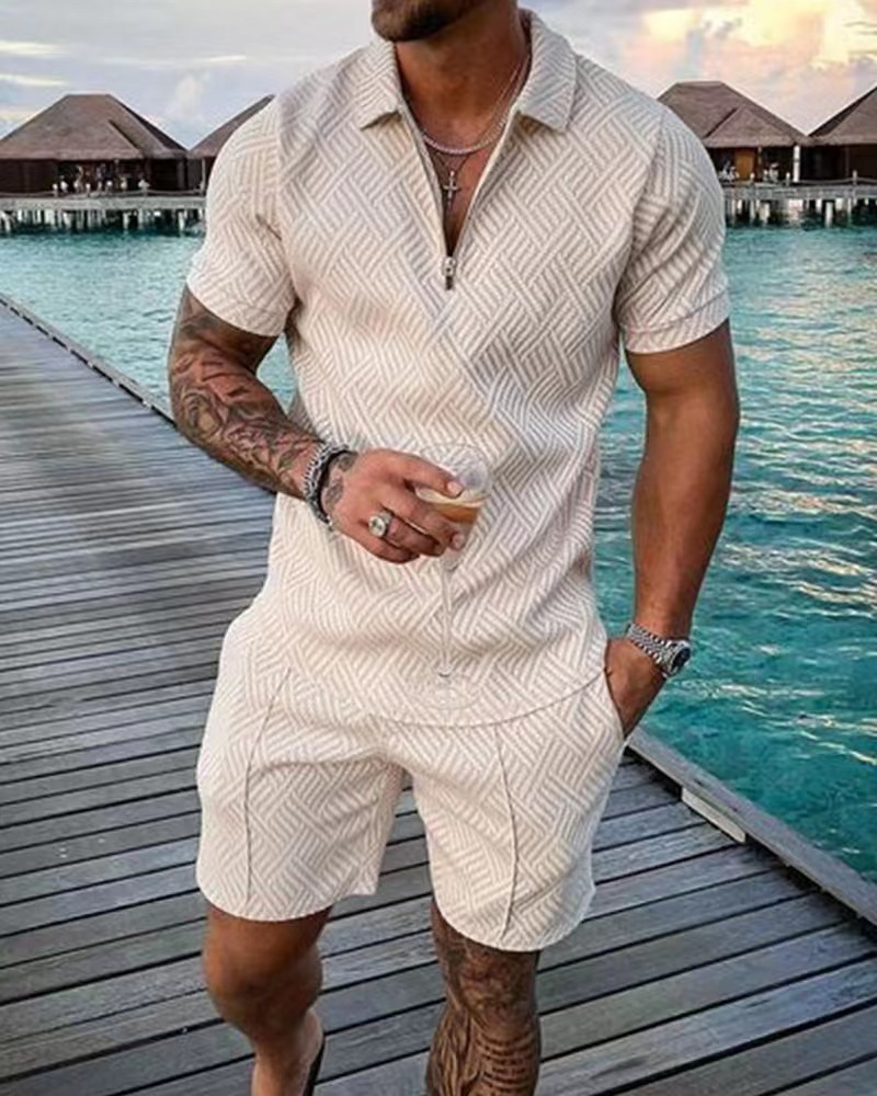 Classic Style, Streetwear Style Men's Solid Color Shorts Sets Men's Clothing