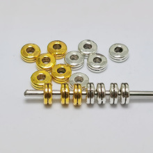 DIY手工文玩散珠饰品配件材料批发藏银合金隔片双层双线珠垫片