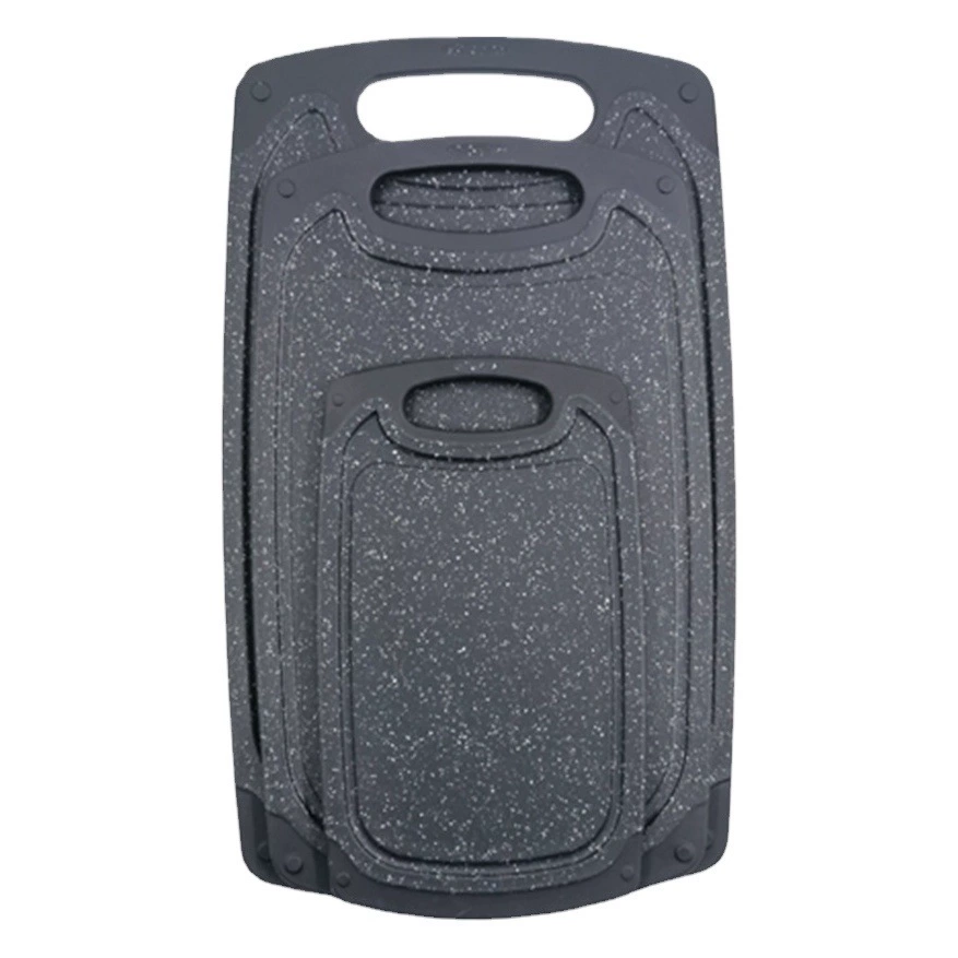 Мраморная разделочная доска, полный набор, пластиковая прямоугольная утолщенная разделочная доска, набор кухонных бытовых нескользящих разделочных досок в черно-белую точку