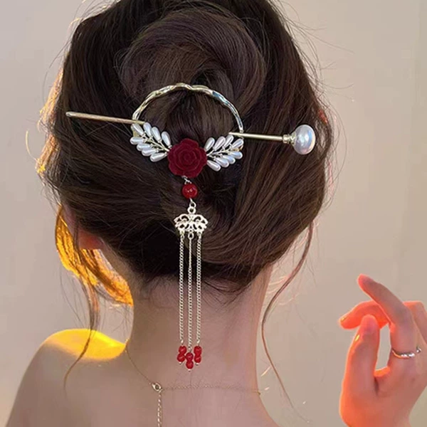 F0265 rose tassel hairpin