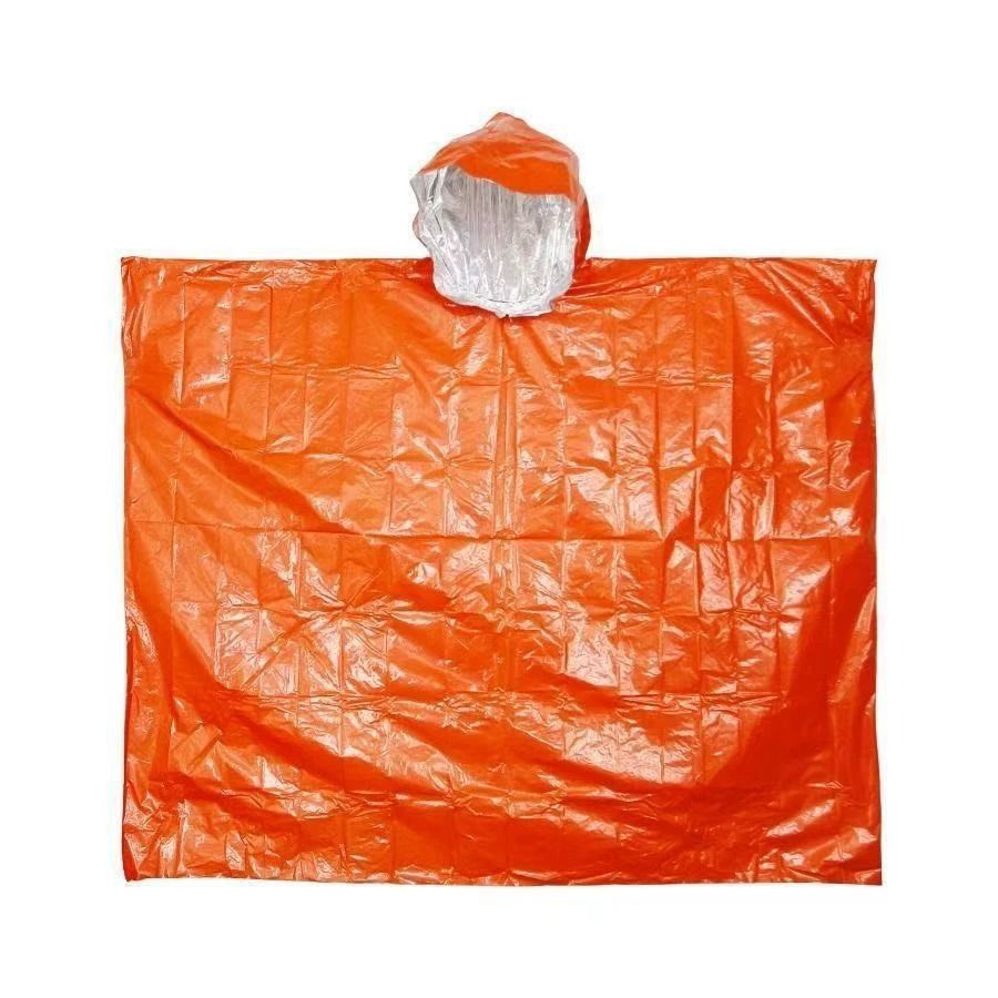 Impermeable de emergencia portátil para exteriores, ciclismo largo, grueso, reflectante, a prueba de viento, senderismo de emergencia, impermeable multifuncional al por mayor