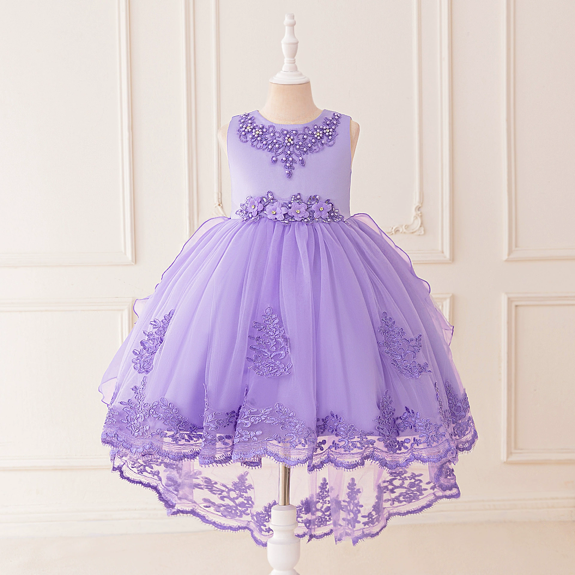 Внешняя торговля спот детское платье хвост свадебное платье принцессы девушки цветочница пианино платье kids dress