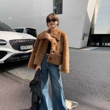 100%��ëС���Ӷ̿�ȫ��ë�ﶬ�Ӻ�����Ů�����@��Ƥëһ�w����