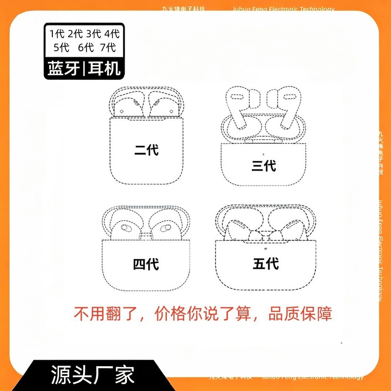 Huaqiangbei Wireless Earphones Second Generation, Third Generation, Fourth Generation, Fifth Generation, Seventh Generation with Holes, Bluetooth Earphones, Tws In-Ear Earphones